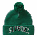 Supreme Contrast Stitch Beanie Green — Front View