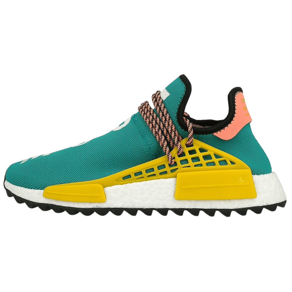 Pharrell Williams x adidas NMD HU Trail Sun Glow-EQT Yellow — UK 3.5 | EU 36 | US 4 — Front View