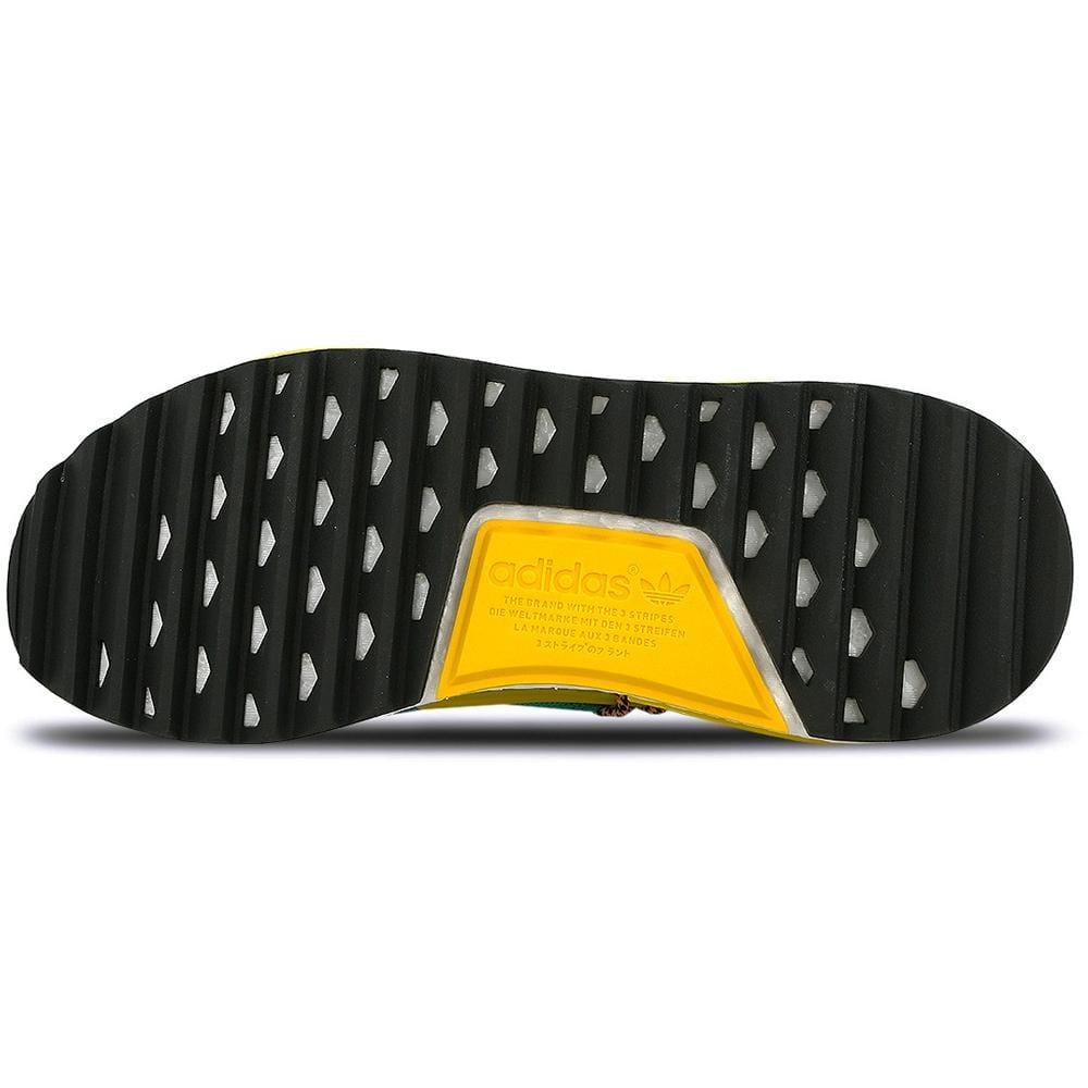 Pharrell Williams x adidas NMD HU Trail Sun Glow-EQT Yellow — UK 3.5 | EU 36 | US 4 — Lifestyle View