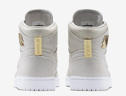 Air Jordan 1 Retro High Pinnacle White Metallic Gold — UK 3 | EU 35.5 | US 3.5 — Top View