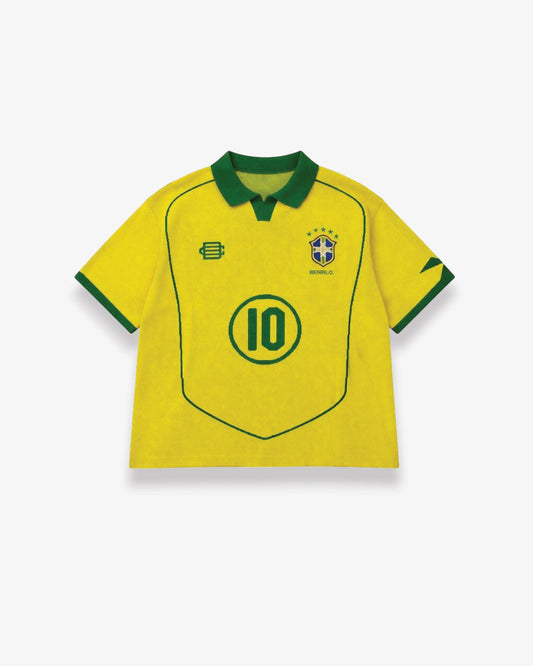 Benir Clothing 04 dinho inspired knit Jersey - Yellow — XS — Front View
