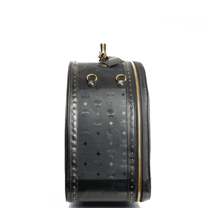 MCM Wheeled Luggage in Black, Canvas — Back View