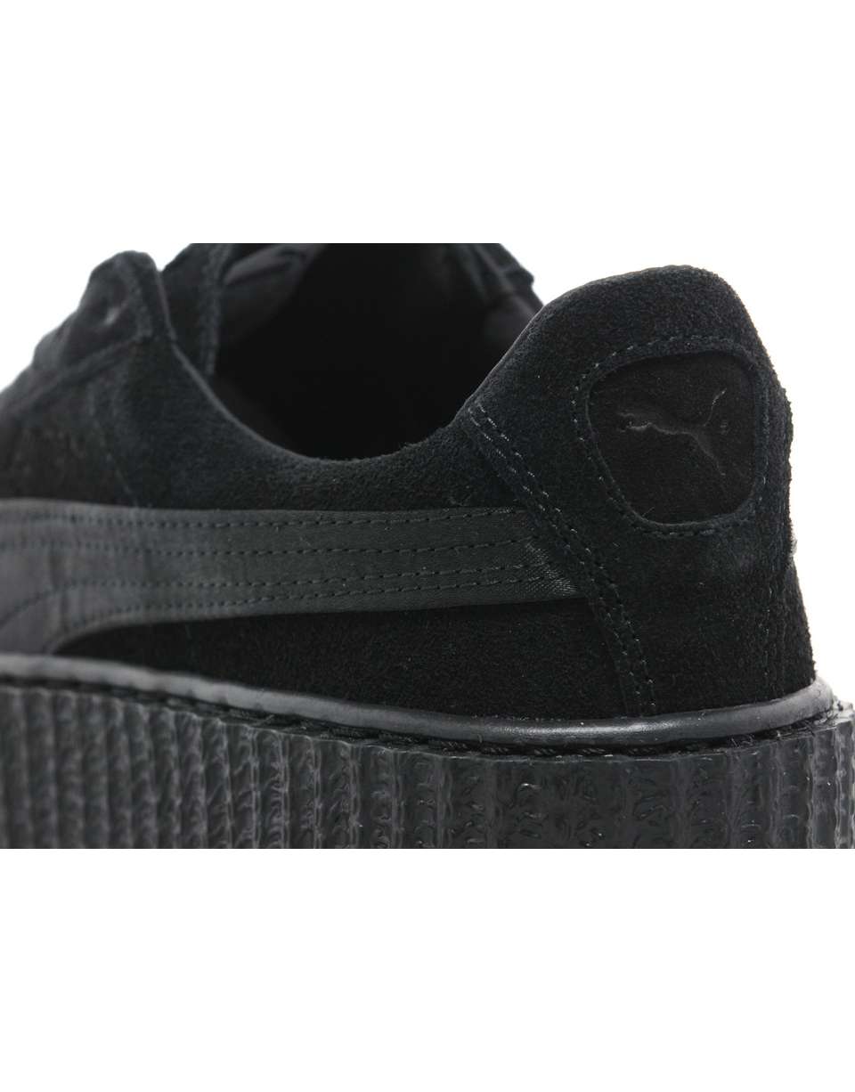 PUMA x Rihanna Suede Creepers Triple Black — UK 3 | EU 35.5 | US 5.5 — Top View
