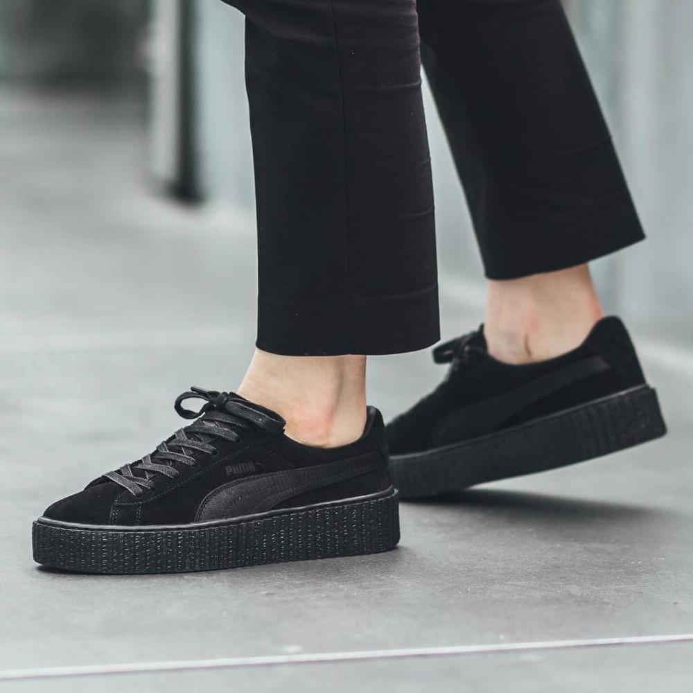 PUMA x Rihanna Suede Creepers Triple Black — UK 3 | EU 35.5 | US 5.5 — Back View