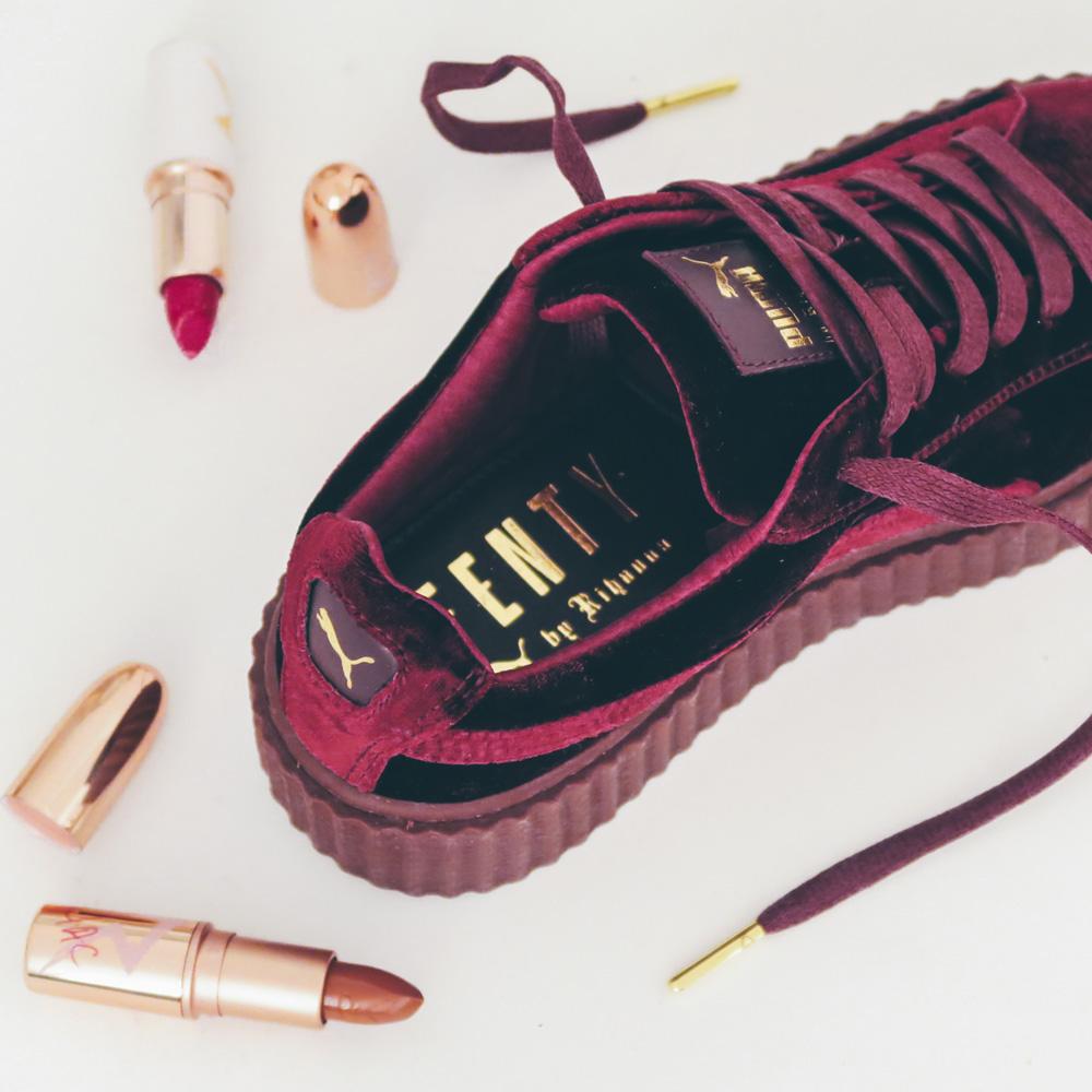 Fenty x Wmns Velvet Creeper 'Burgundy' — UK 6.5 | EU 40 | US 9 — Top View