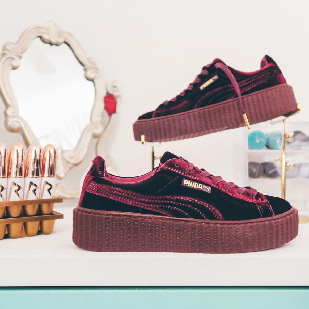 Fenty x Wmns Velvet Creeper 'Burgundy' — UK 6.5 | EU 40 | US 9 — Detail View