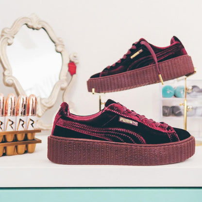 Fenty x Wmns Velvet Creeper 'Burgundy' — UK 6.5 | EU 40 | US 9 — Detail View