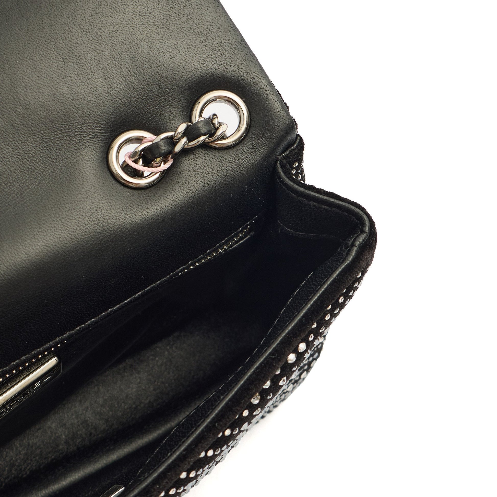 Chanel Shoulder Bag Flap Bag in Black, Velvet — Alternate View 18