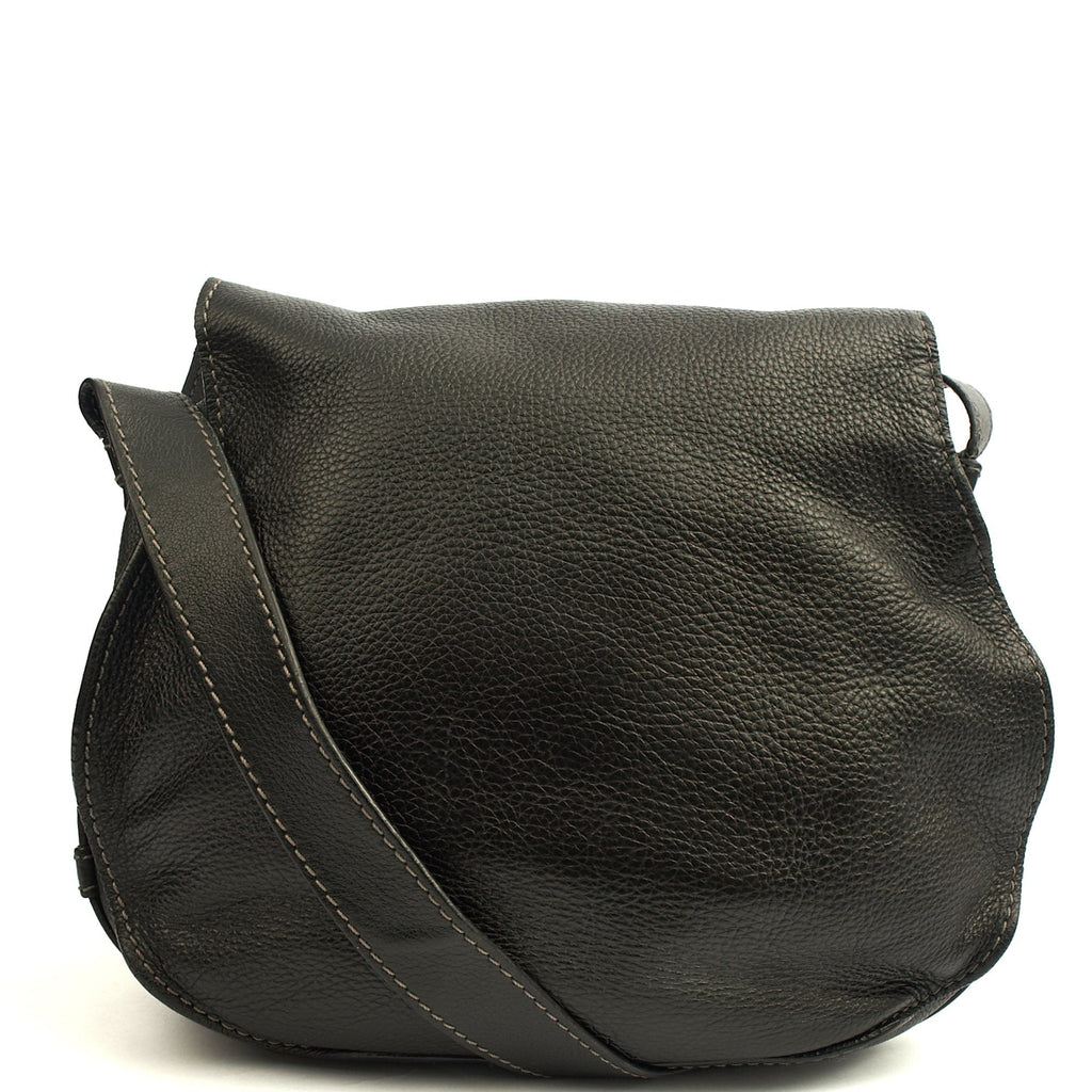 Chloe Cross Body Marcie Satchel in Black, Calfskin Leather — Back View