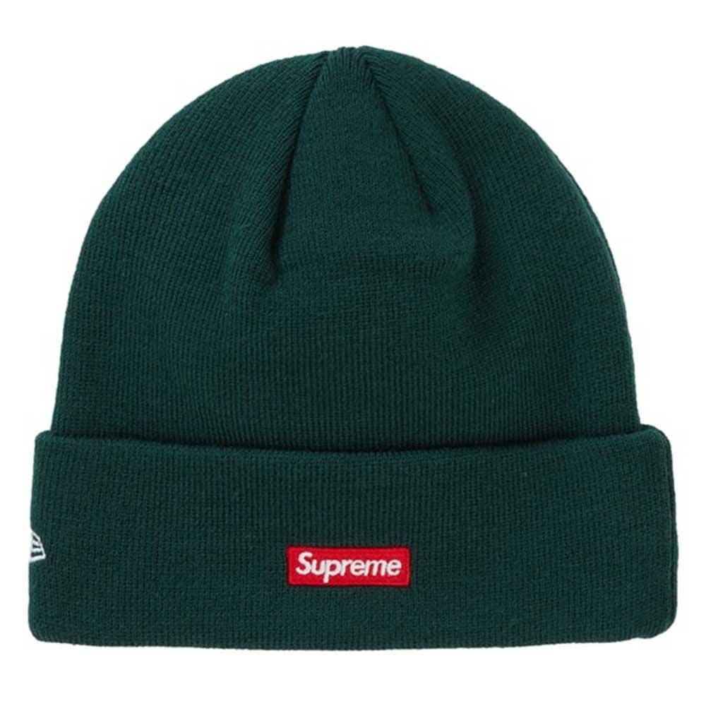 Supreme New Era HQ Beanie Dark Green — Side View