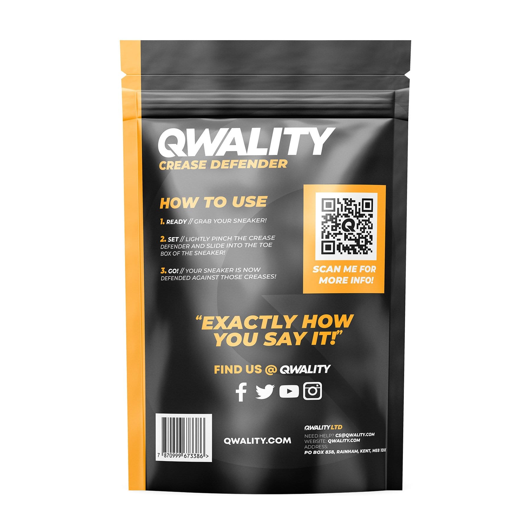 Qwality 'Crease Defender Trainer Shield' — Small (2-6 UK | 35-39 EU) — Side View