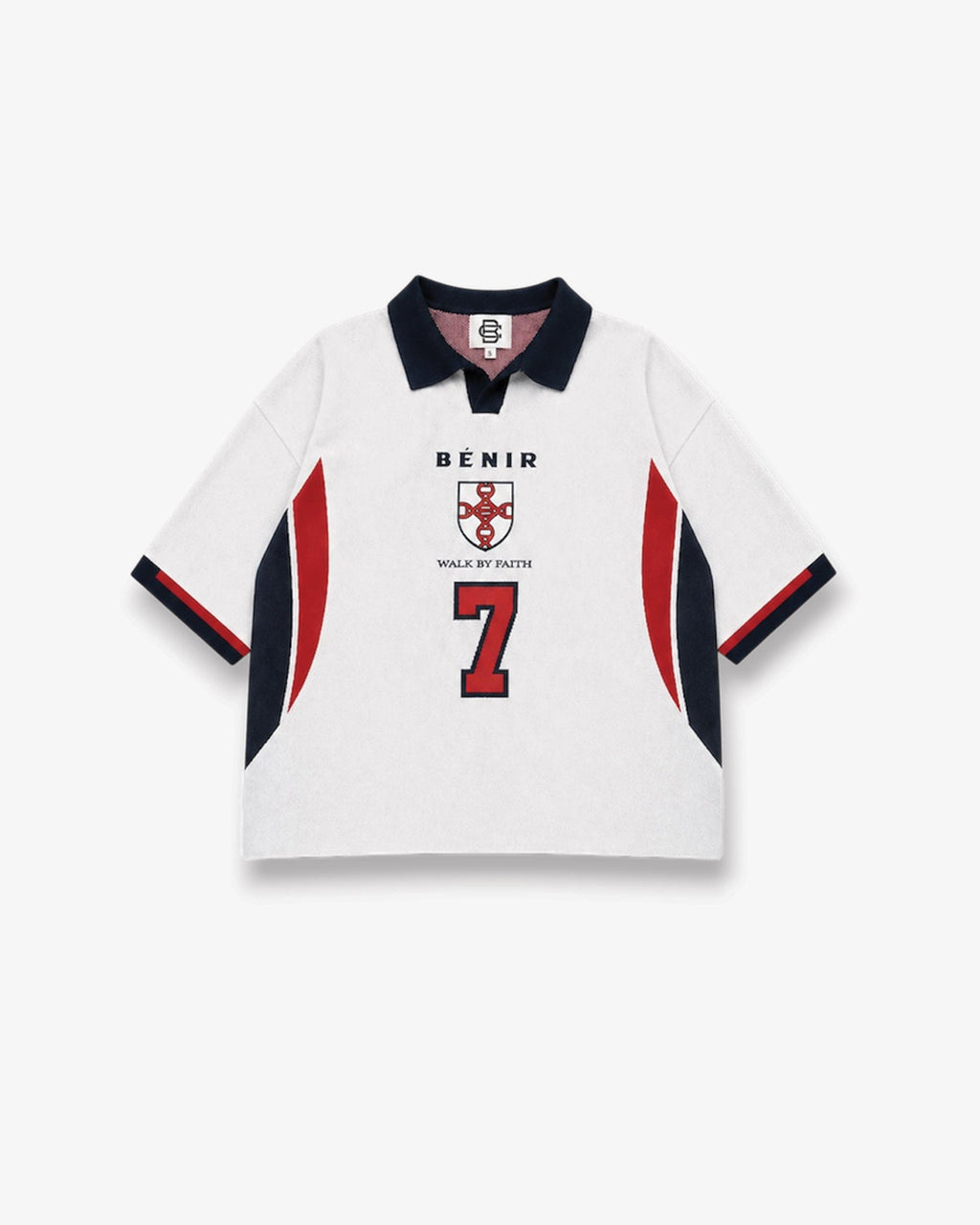 Benir Clothing 98 Becks inspired knit Jersey - White — XS — Front View