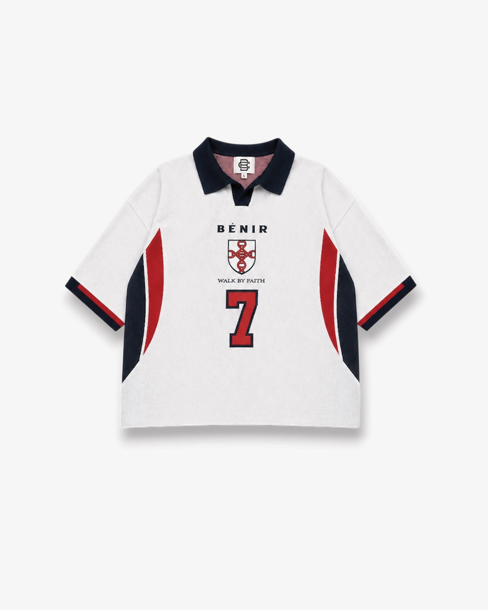 Benir Clothing 98 Becks inspired knit Jersey - White — XS — Front View