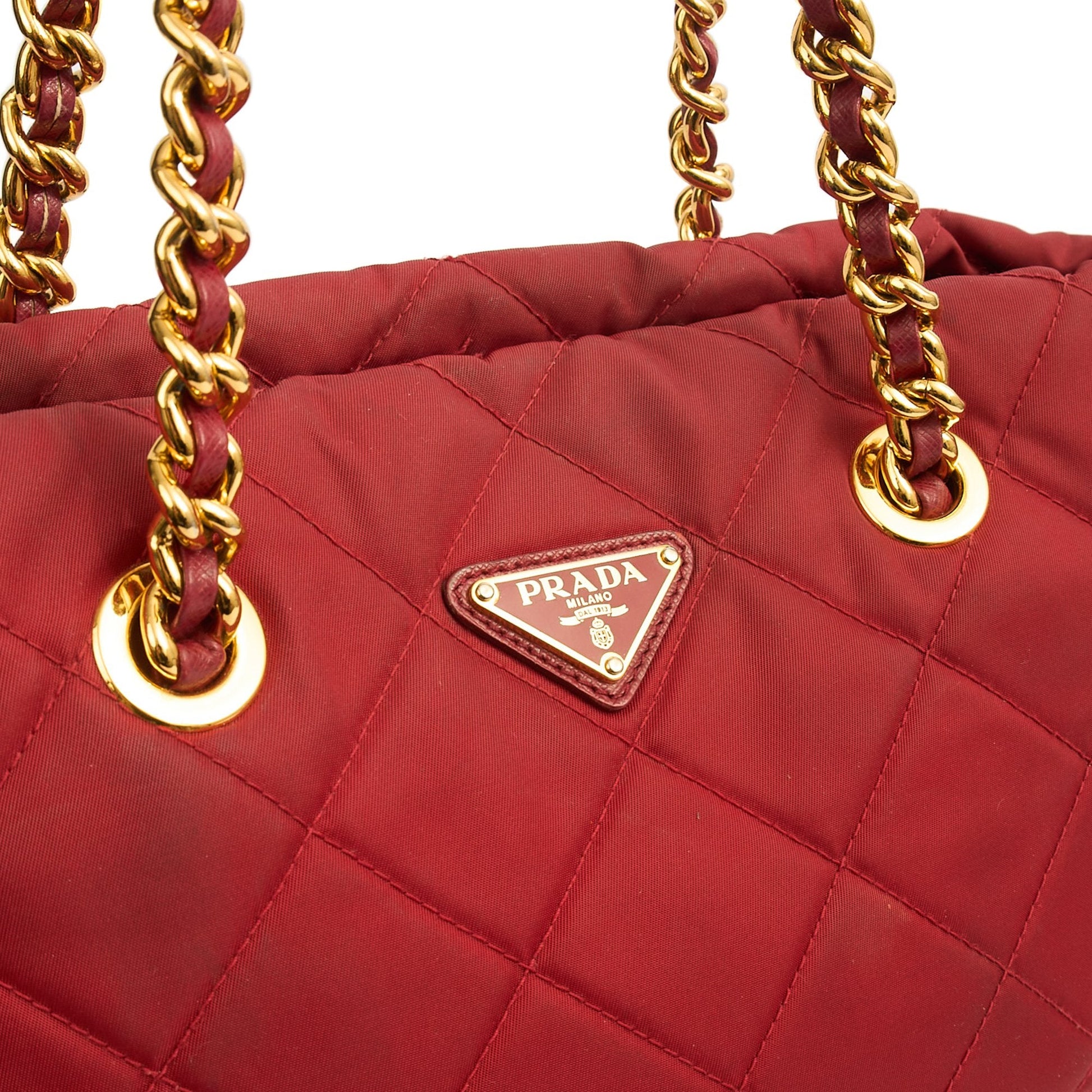 Prada Tote Nylon Tote Bag in Red, Nylon — Alternate View 13
