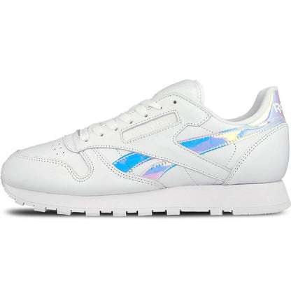 Reebok Classic Leather Iridescent White — UK 2.5 | EU 34 | US 3.5 — Front View
