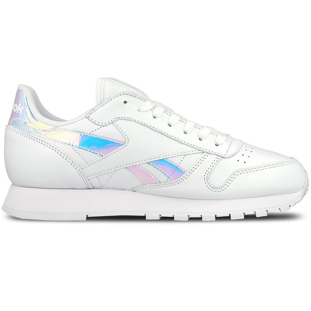 Reebok Classic Leather Iridescent White — UK 2.5 | EU 34 | US 3.5 — Back View