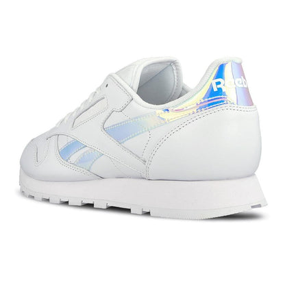 Reebok Classic Leather Iridescent White — UK 2.5 | EU 34 | US 3.5 — Side View