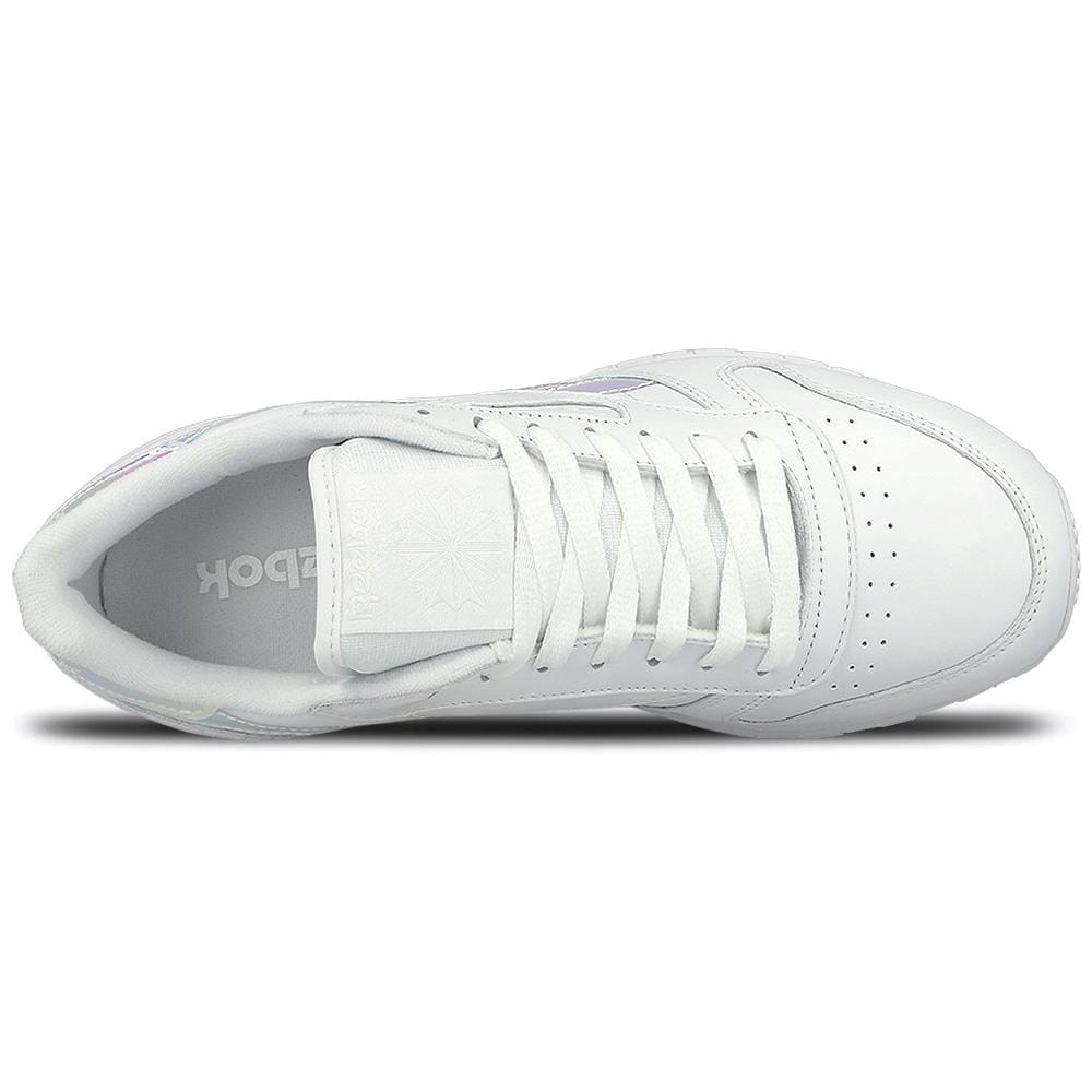 Reebok Classic Leather Iridescent White — UK 2.5 | EU 34 | US 3.5 — Lifestyle View
