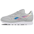 Reebok Classic Leather Iridescent Skull Grey-White — UK 2.5 | EU 34 | US 3.5 — Front View