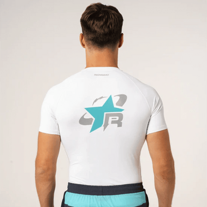 Reprimo RP Base Layer Tee 'White Cyan' — XXS — Side View