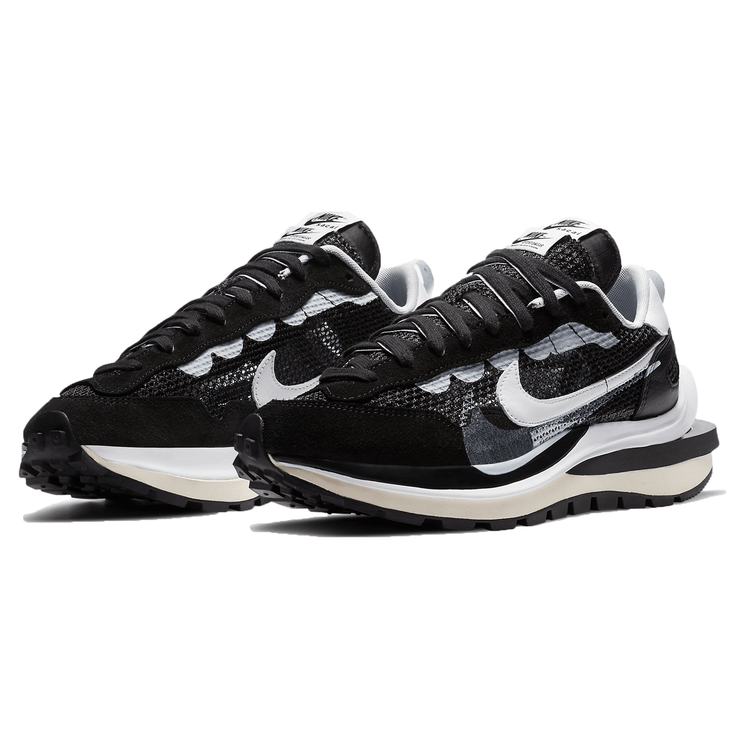 sacai x Nike VaporWaffle 'Black White' — UK 3 | EU 35.5 | US 3.5 — Side View