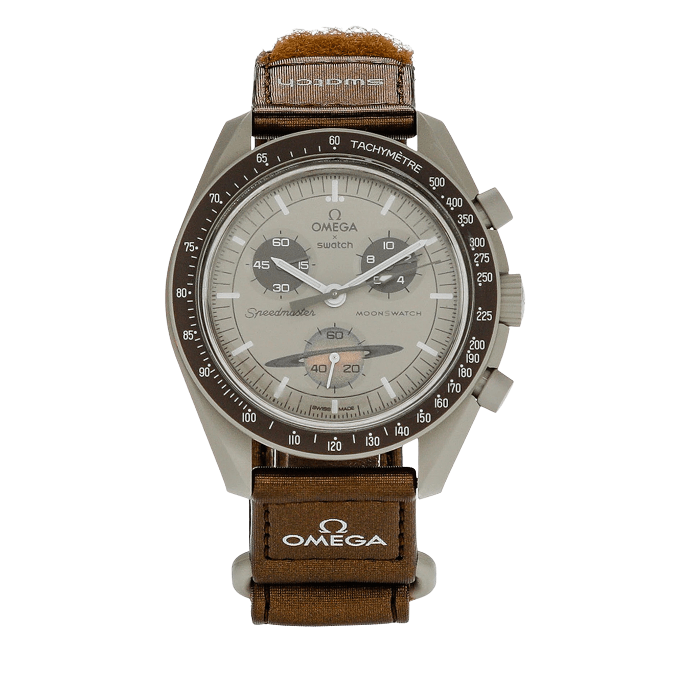 Swatch x Omega Bioceramic Moonswatch Mission to Saturn — One Size — Front View