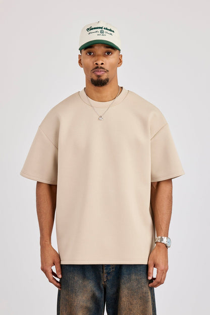 Cernucci Scuba Oversized T-Shirt - Stone — S — Top View