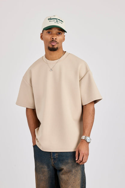 Cernucci Scuba Oversized T-Shirt - Stone — S — Front View