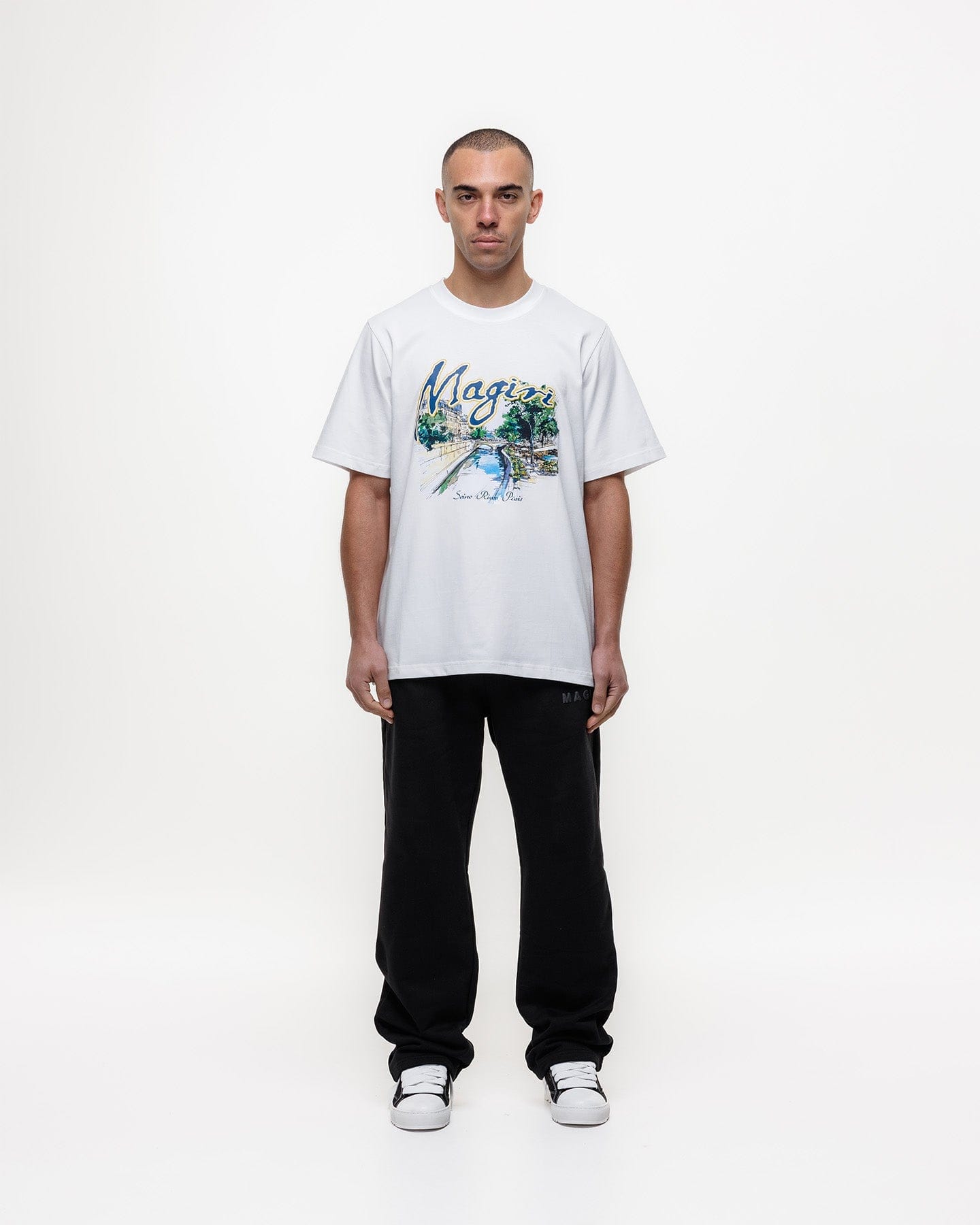 Magiri Seine River Printed T-Shirt 'White' — White — Size S — Back View