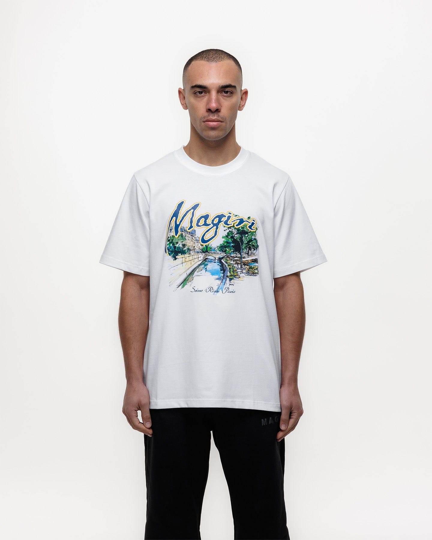 Magiri Seine River Printed T-Shirt 'White' — White — Size S — Top View