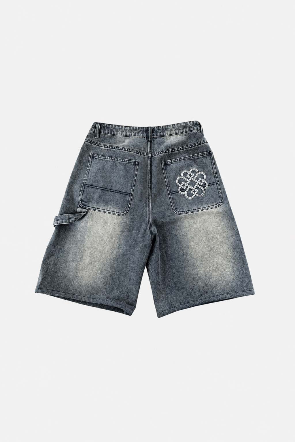 Benir Clothing Oversized Denim Jorts - Rust Blue — XS/28W — Front View