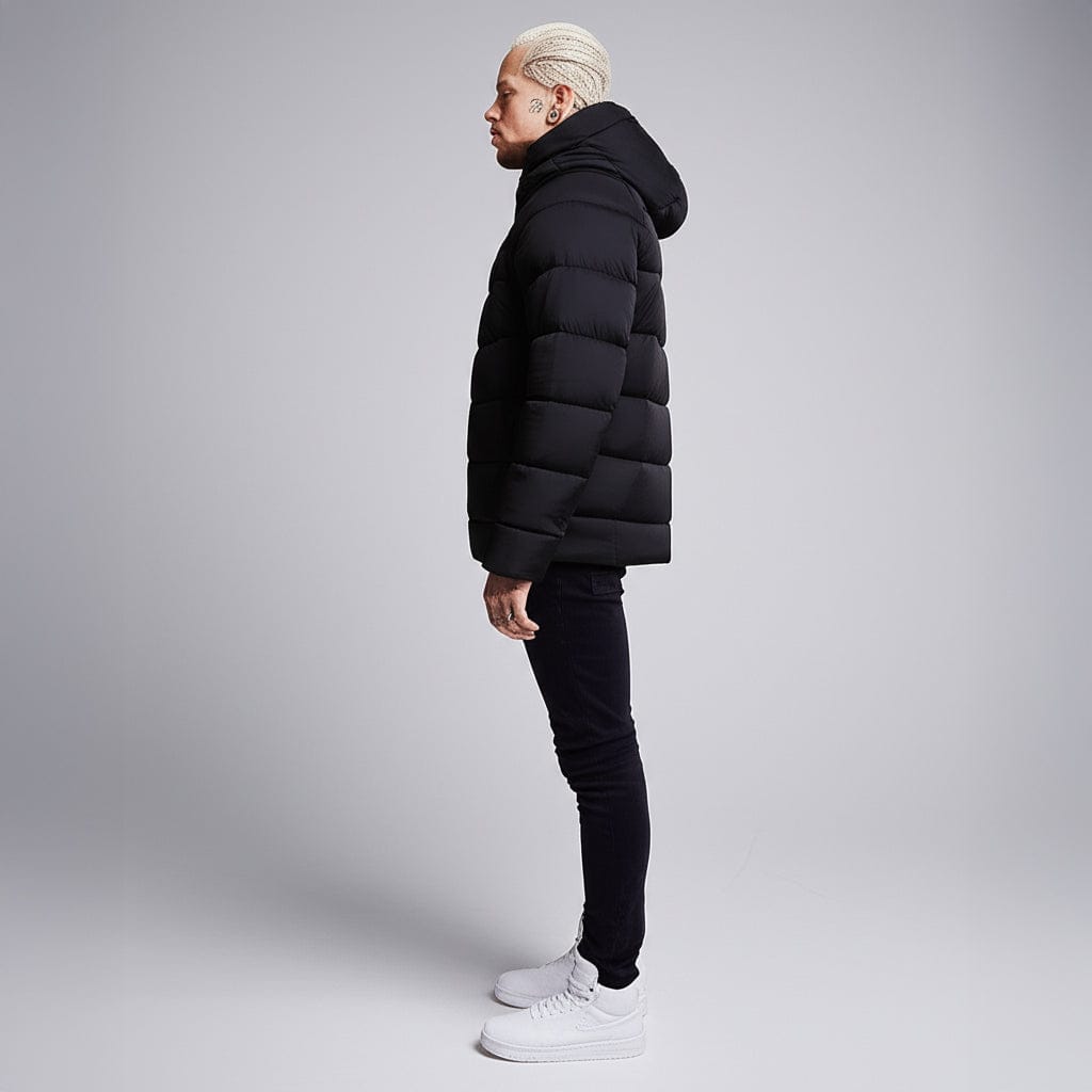 Helvetica Mountain Pioneers Sniper Hooded Down Jacket — XS — Lifestyle View