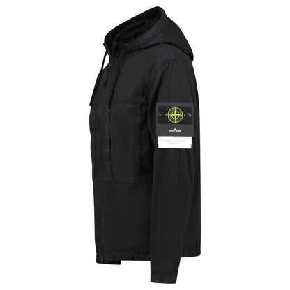 Stone Island Black Chest Pocket Hooded Jacket — S — Back View