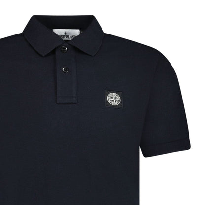 Stone Island Compass Badge Polo T-Shirt Slim Fit Black — S — Back View