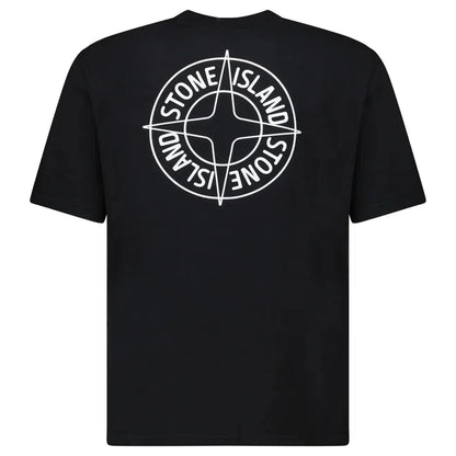 Stone Island Compass-Print Crewneck T-Shirt in Black — S — Back View