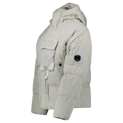 CP Company Eco-Chrome R Mixed Hooded Down Jacket Grey — XS — Side View