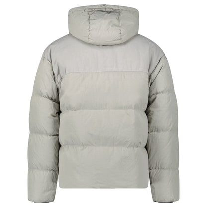 CP Company Eco-Chrome R Mixed Hooded Down Jacket Grey — XS — Back View