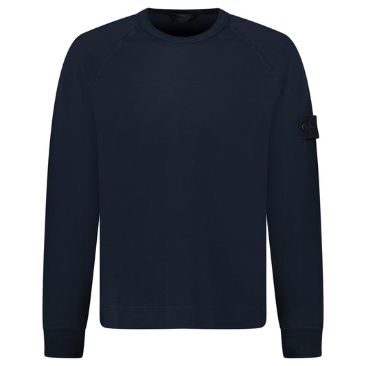 Stone Island Ghost Badge Crewneck Sweatshirt Navy — S — Front View