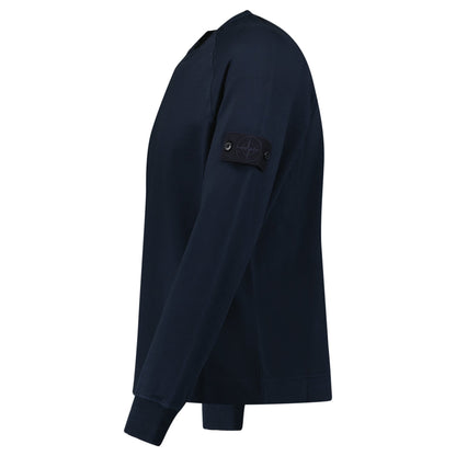 Stone Island Ghost Badge Crewneck Sweatshirt Navy — S — Back View