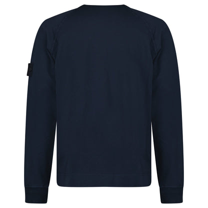Stone Island Ghost Badge Crewneck Sweatshirt Navy — S — Top View