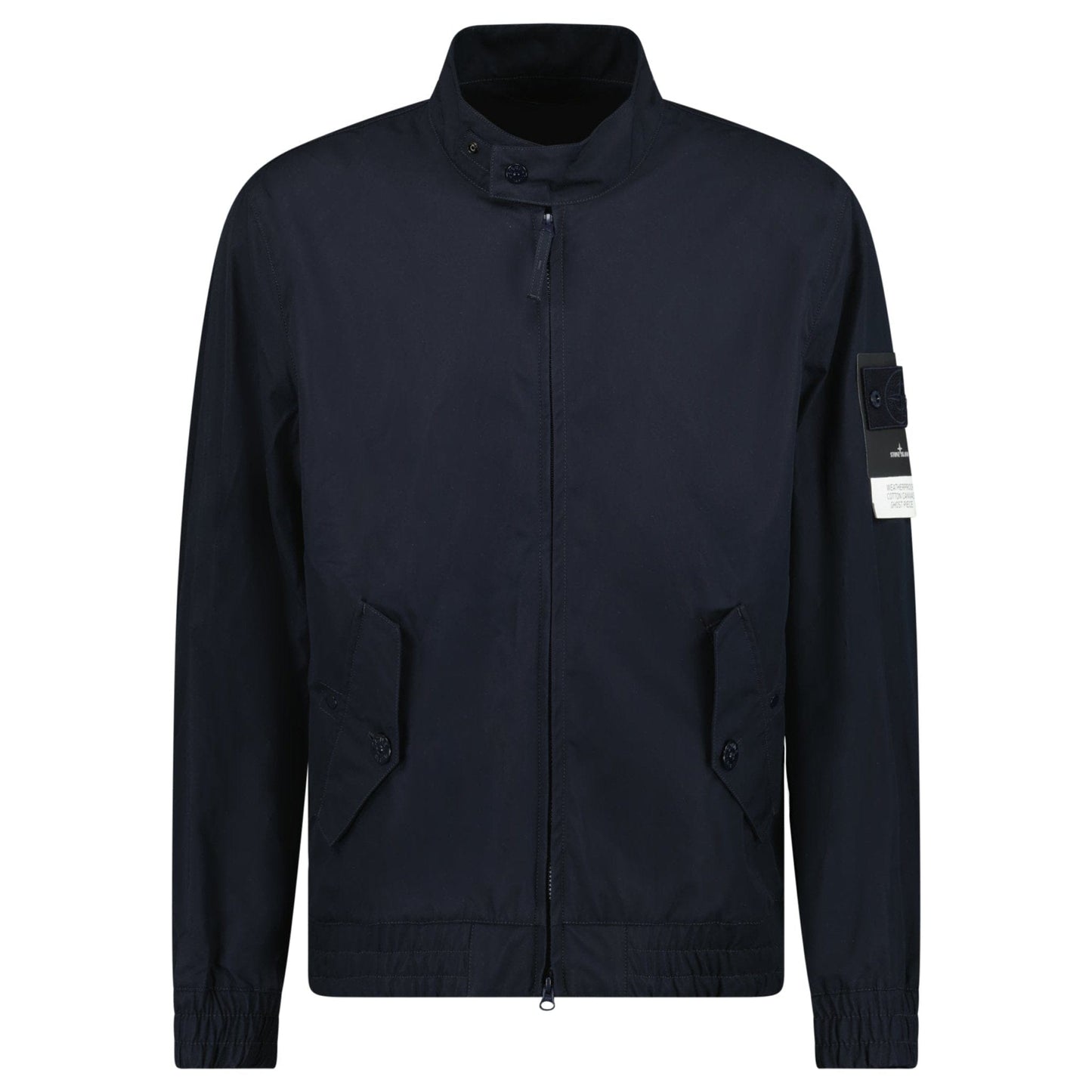 Stone Island Ghost Weatherproof Cotton Canvas Jacket Navy — S — Front View