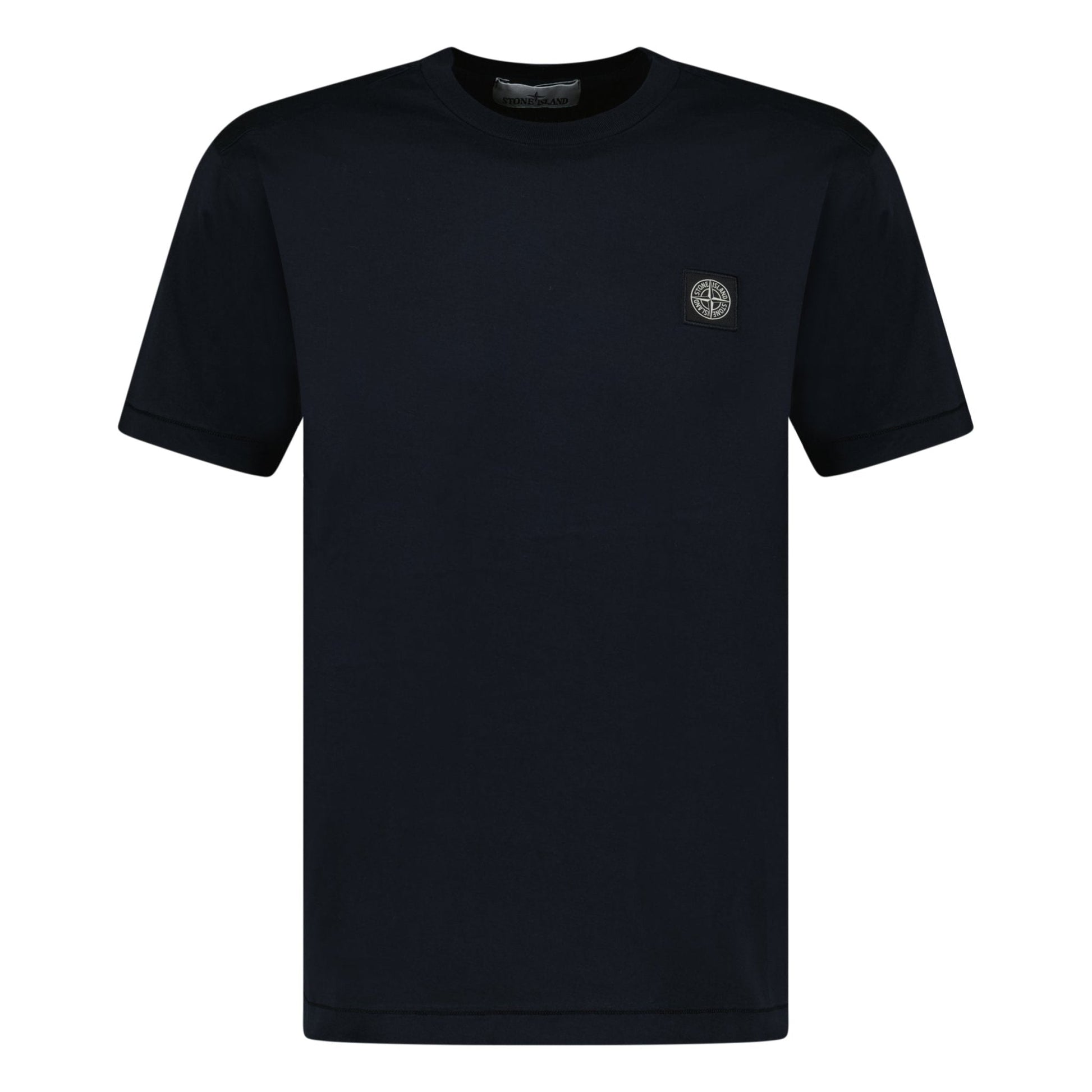 Stone Island Slim-Fit Short-Sleeve T-Shirt With Compass Patch Navy — S — Front View