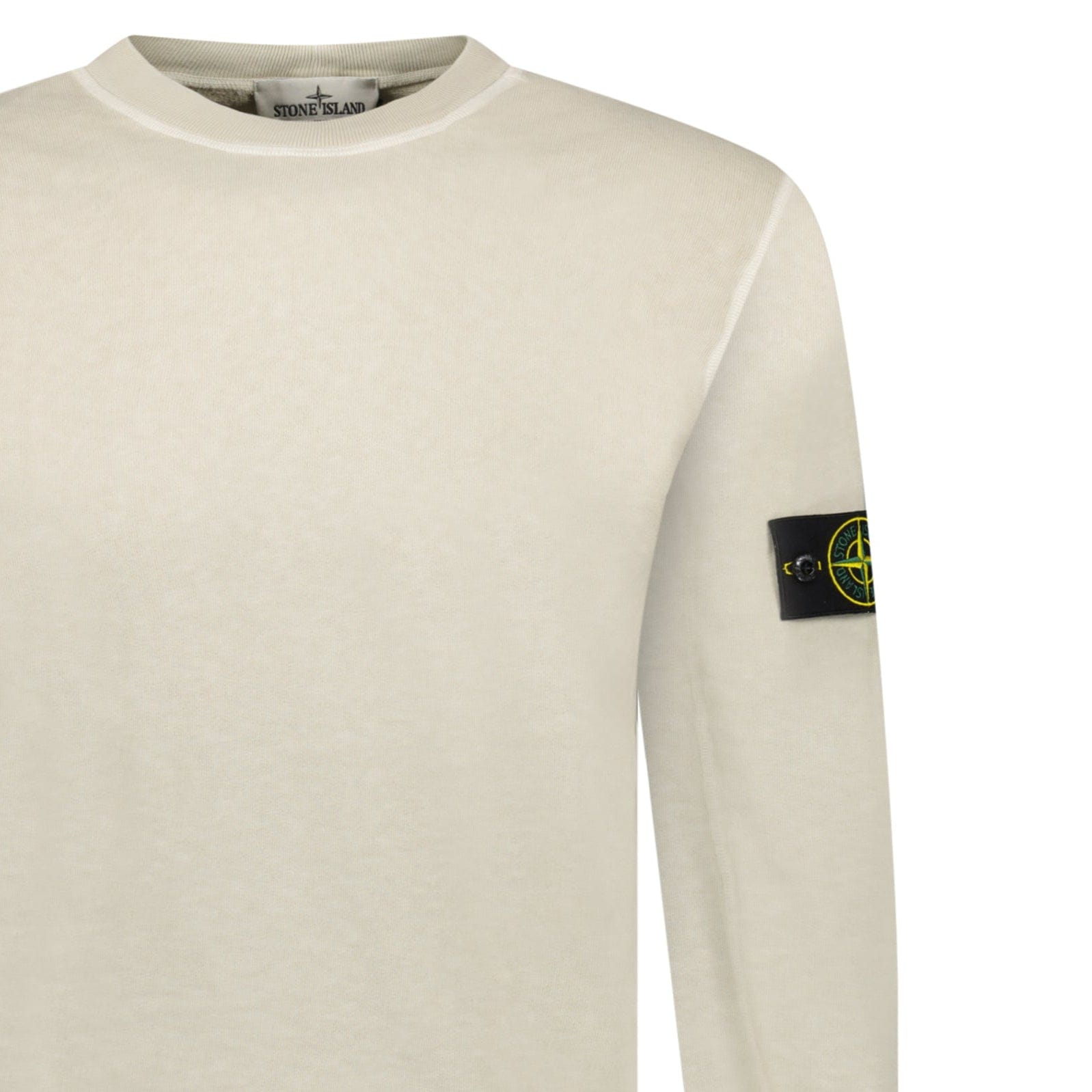 Stone Island Old Effect Crewneck Sweatshirt Beige — S — Top View