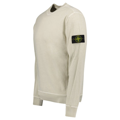 Stone Island Old Effect Crewneck Sweatshirt Beige — S — Back View