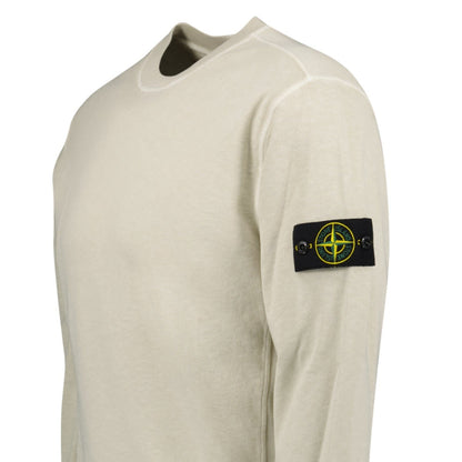 Stone Island Old Effect Crewneck Sweatshirt Beige — S — Detail View