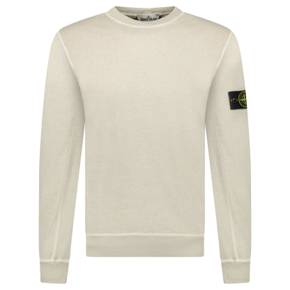 Stone Island Old Effect Crewneck Sweatshirt Beige — S — Front View