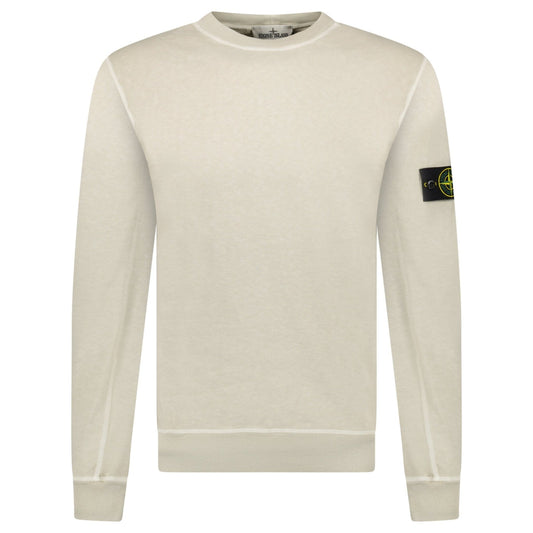 Stone Island Old Effect Crewneck Sweatshirt Beige — S — Front View