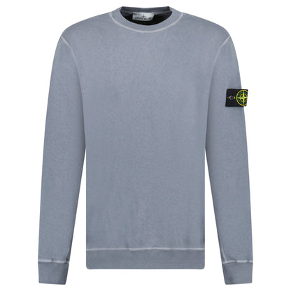 Stone Island Old Effect Crewneck Sweatshirt Dark Blue — S — Front View