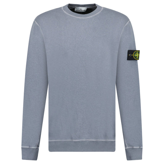 Stone Island Old Effect Crewneck Sweatshirt Dark Blue — S — Front View