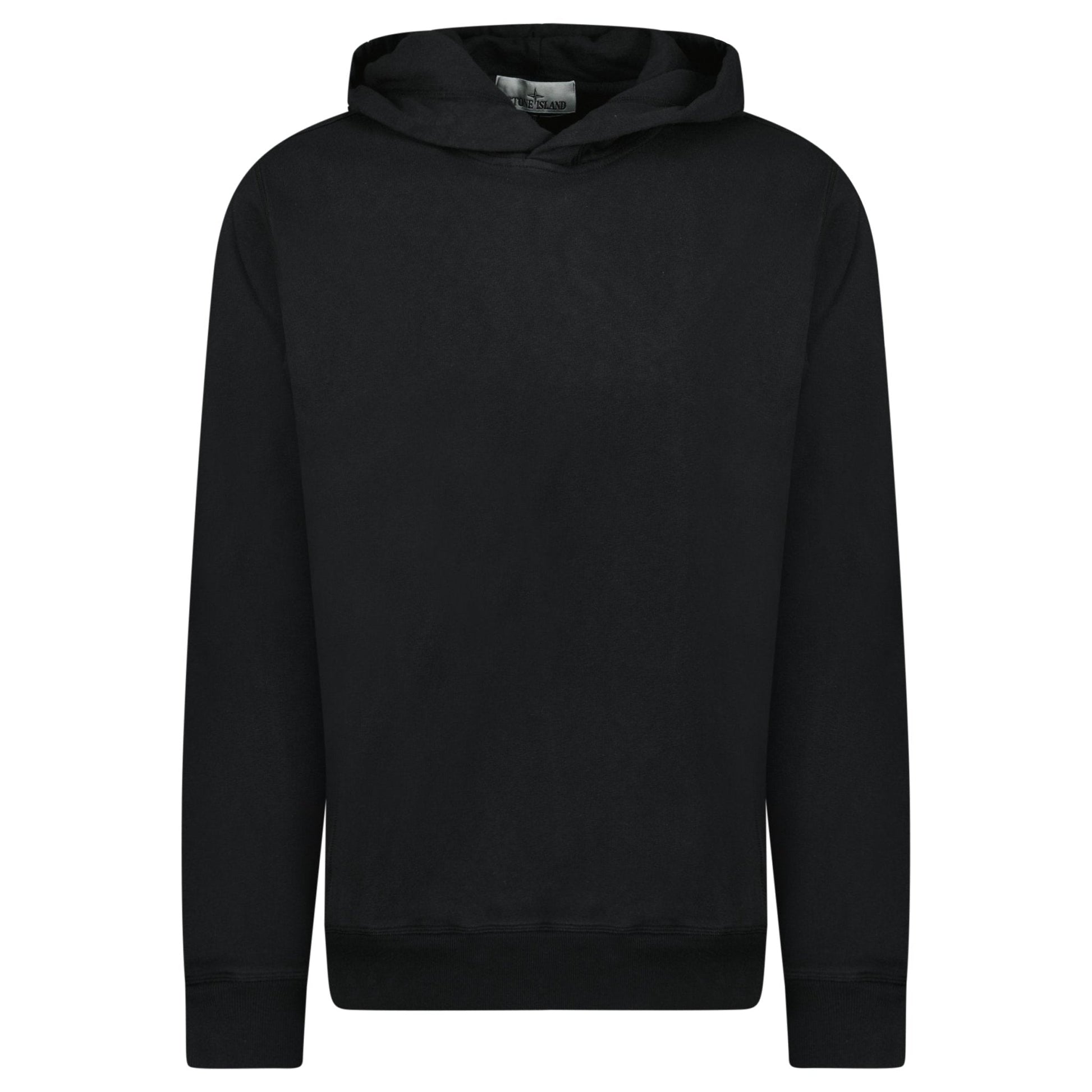 Stone Island ‘Old’ Treatment Hooded Sweatshirt In Black — S — Front View